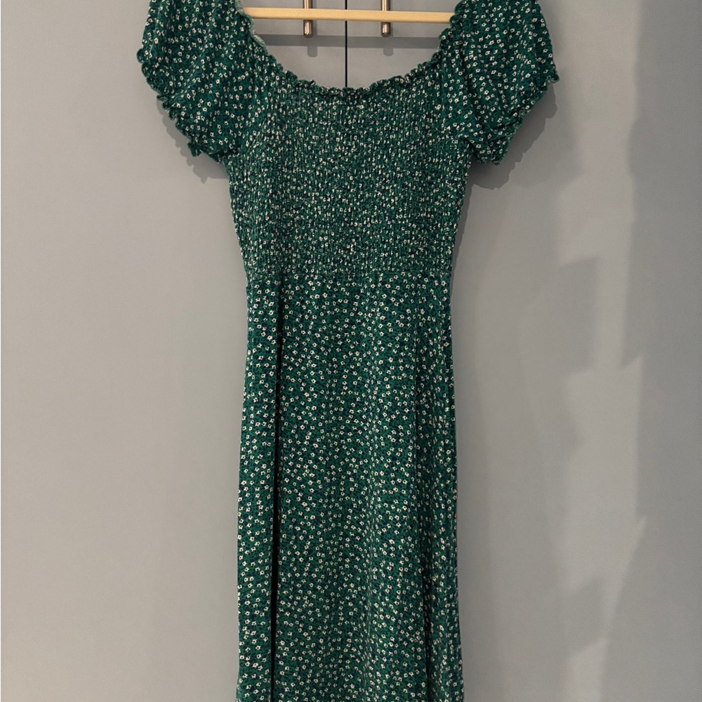 Green Floral Women's Dress